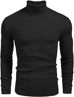 DENIMHOLIC Men's Cotton Turtle Neck Sweater, High Neck Sweater for Man