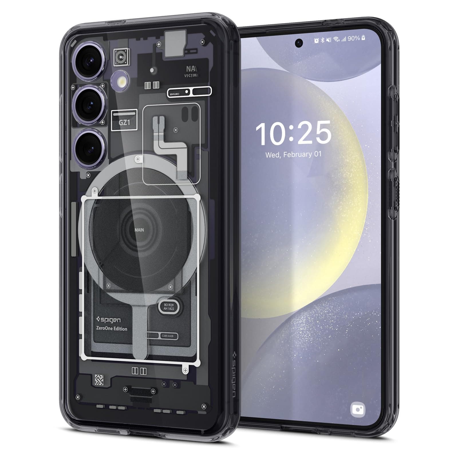 Spigen Ultra Hybrid OneTap Metal Ring MagFit | Samsung Galaxy S24 Case [MagSafe] [Semi Transparent] Galaxy S24 Back Cover | TPU+PC - Zero One Black
