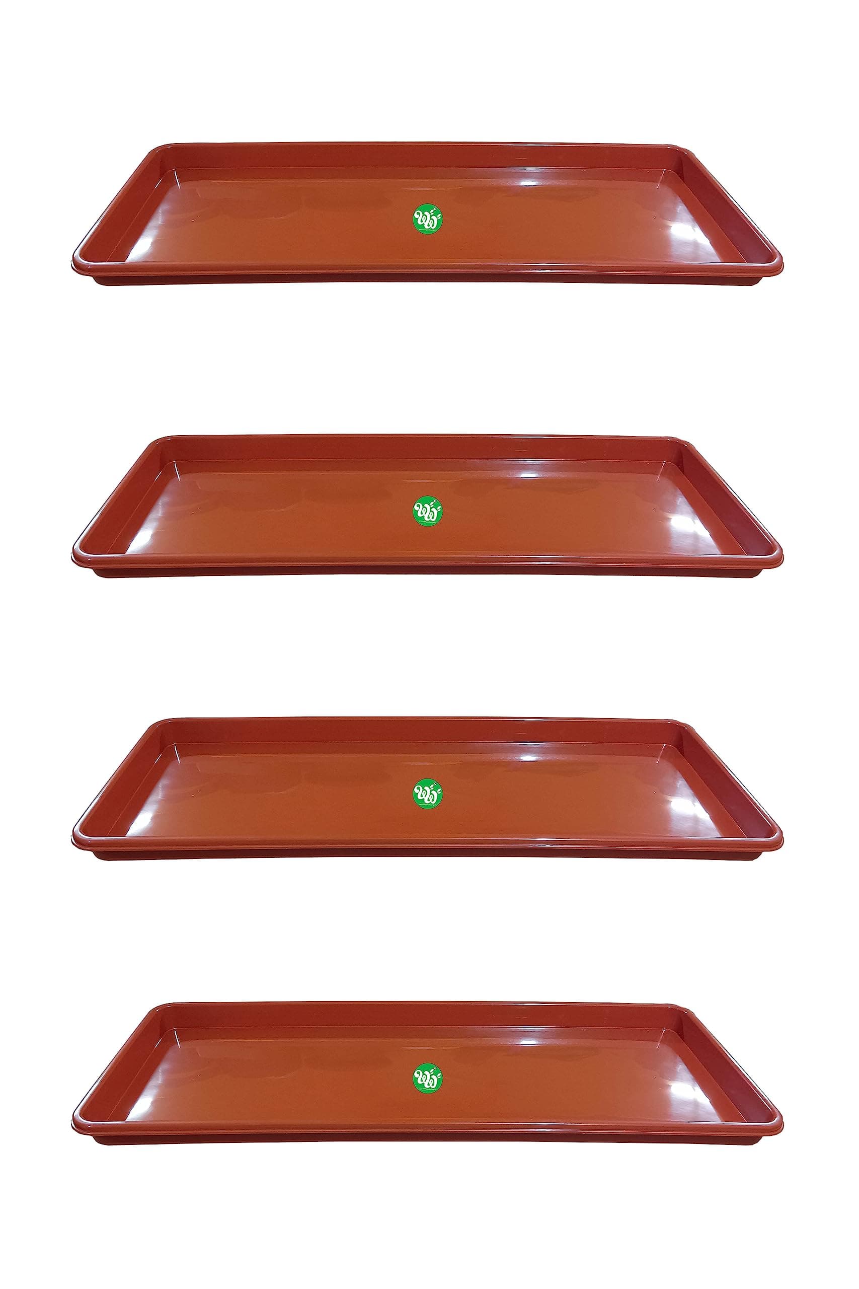 WinWoodsAgri UV Treated 24inch Rectangular Bottom Tray(Plate/Saucer) Suitable for 24inch Rectangular Plastic Pot - Brown Color | Heavy Duty Plant saucerGamla for Indoor/Outdoor Balcony Garden (24)