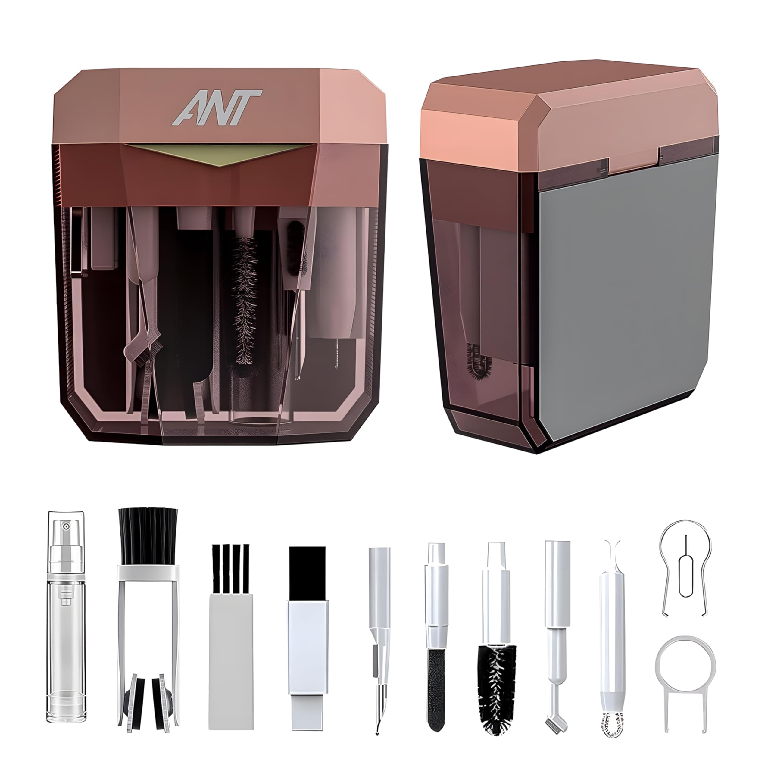 Ant PC Shine20, 17-in-1 Multifunctional Cleaner Kit for Electronic Devices Keyboard Cleaning Brush Headphones Cleaner Kit for AirPods Multi-Tool for Cleaning Laptop Earbuds Camera Mobile_ Quartz