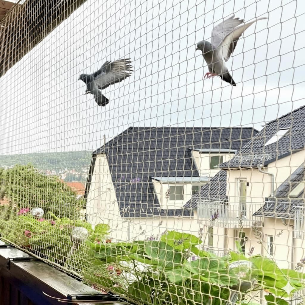 Mr. Right Pigeon Net for Balconies, Bird Control, Anti Bird and Monkey Heavy Duty HDPE Mesh Net for Balconies (10x20ft), Installation Kit Included