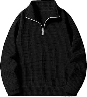 KAJARU Men's Textured Half-Zip Short Sleeve Sweatshirt - Casual Summer Pullover Top