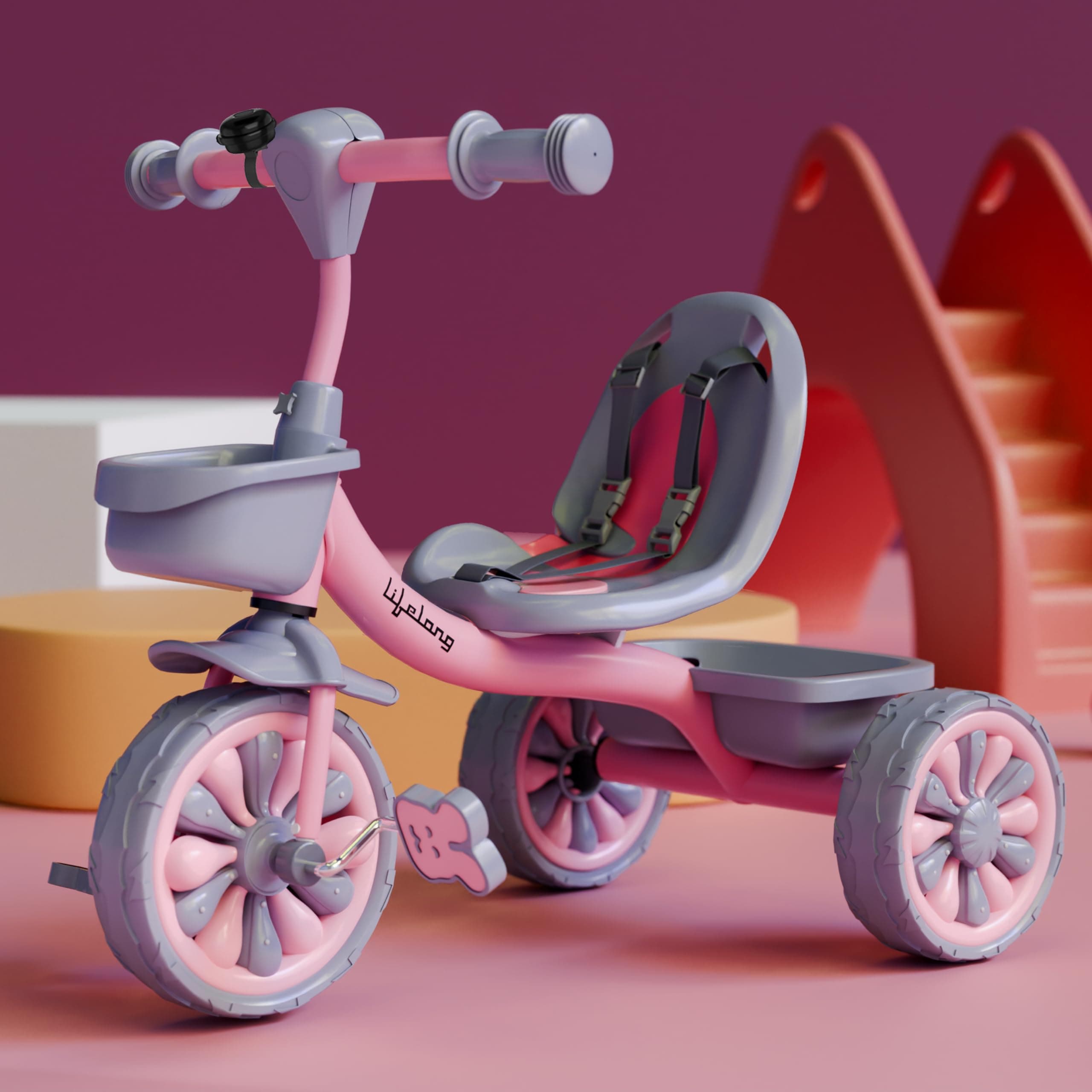Lifelong Trike Cycle for Kids 2-5 Years - Tricycles for Boy & Girl - Baby Cycle - Bicycle Bike for Kids with 3 EVA Wheels, Bell & Basket for Toys -Durable Tricycle 30kg Capacity