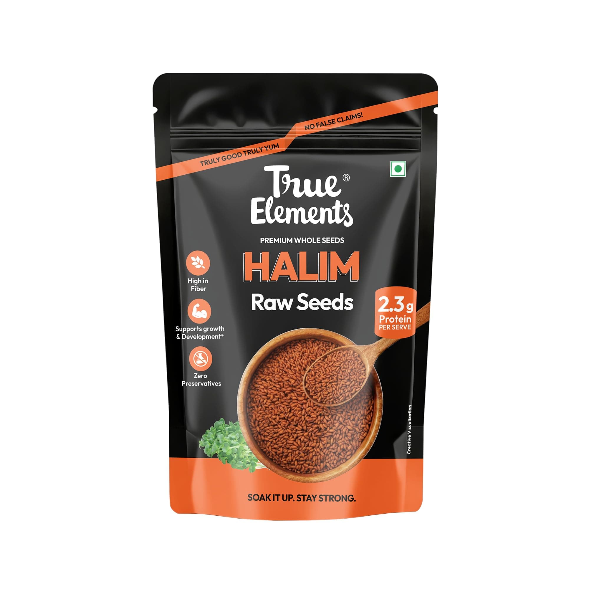 True Elements Halim Seeds 500g - Aliv Seeds | High in Fibre and Omega -3 | Garden Cress Seeds | Haleem Seed | Immunity Booster Superfood