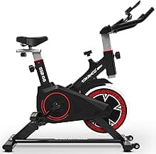 SPARNOD FITNESS SSB-08 Spin Bike Exercise Cycle for Home Gym with 8kg Flywheel, LED Display, Adjustable Resistance, Silent Belt Drive, 4-way Adjustable Cushioned Seat and 2-way Handlebar, Max User Weight 120 Kg