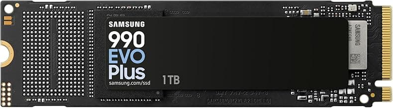 Samsung 990 EVO Plus SSD 1TB, PCIe Gen 4x4, Gen 5x2 M.2 2280, Speeds Up-to 7,150 MB/s, Upgrade Storage for PC/Laptops, HMB Technology and Intelligent Turbowrite 2.0, MZ-V9S1T0BW