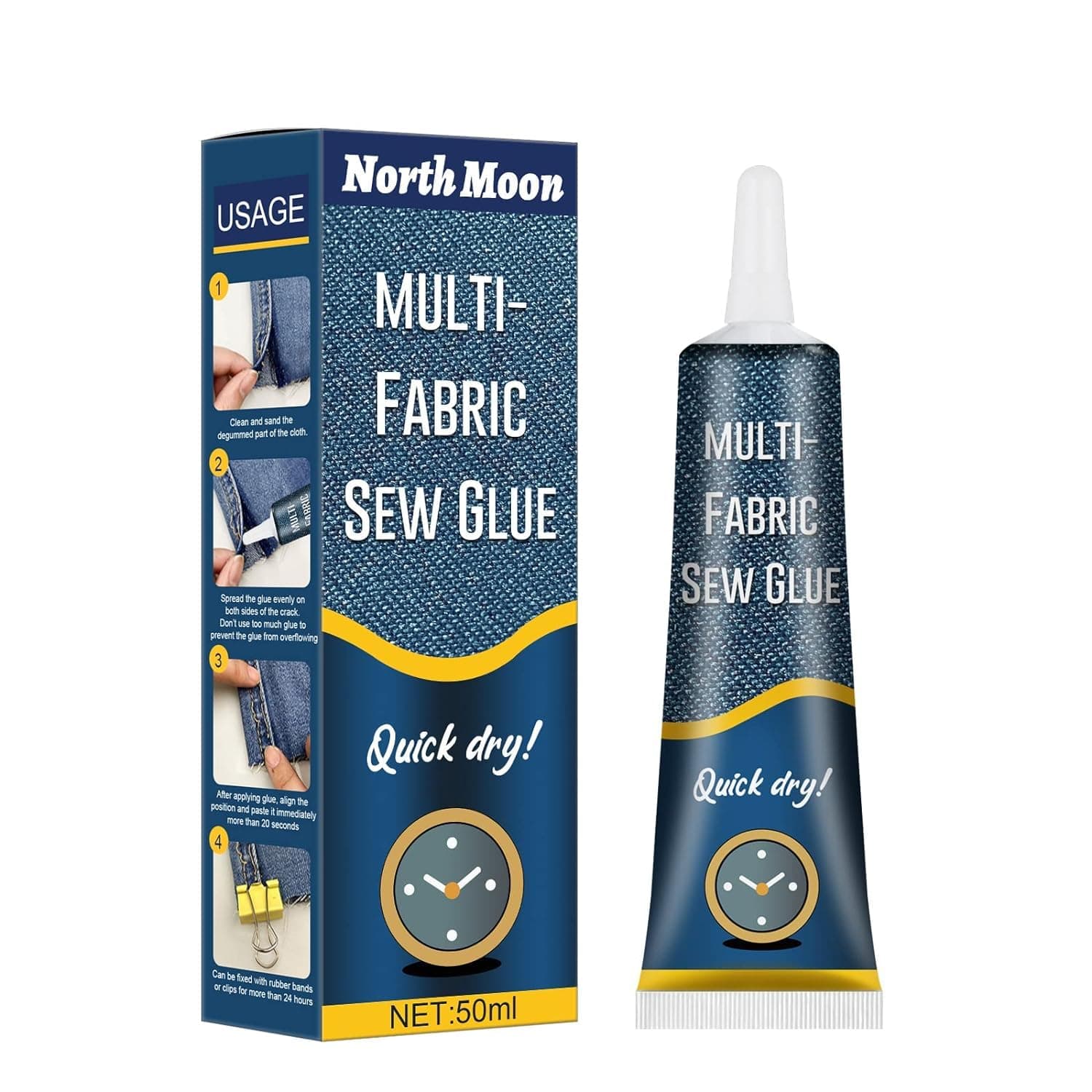 Blase enterprise Fabric Adhesive Glue Strong Bond Clear Drying Waterproof Sew Glue Permanent Washable for Repair, Make Patches on Clothes, All Fabrics 50ML- pack of 1