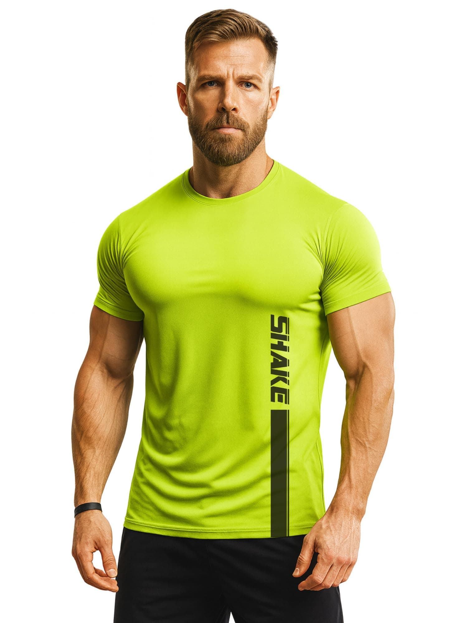 3Colours RGB Active Fit Men’s Sports T-Shirt – Lightweight Quick Dry Polyester Gym & Running Wear-Shake