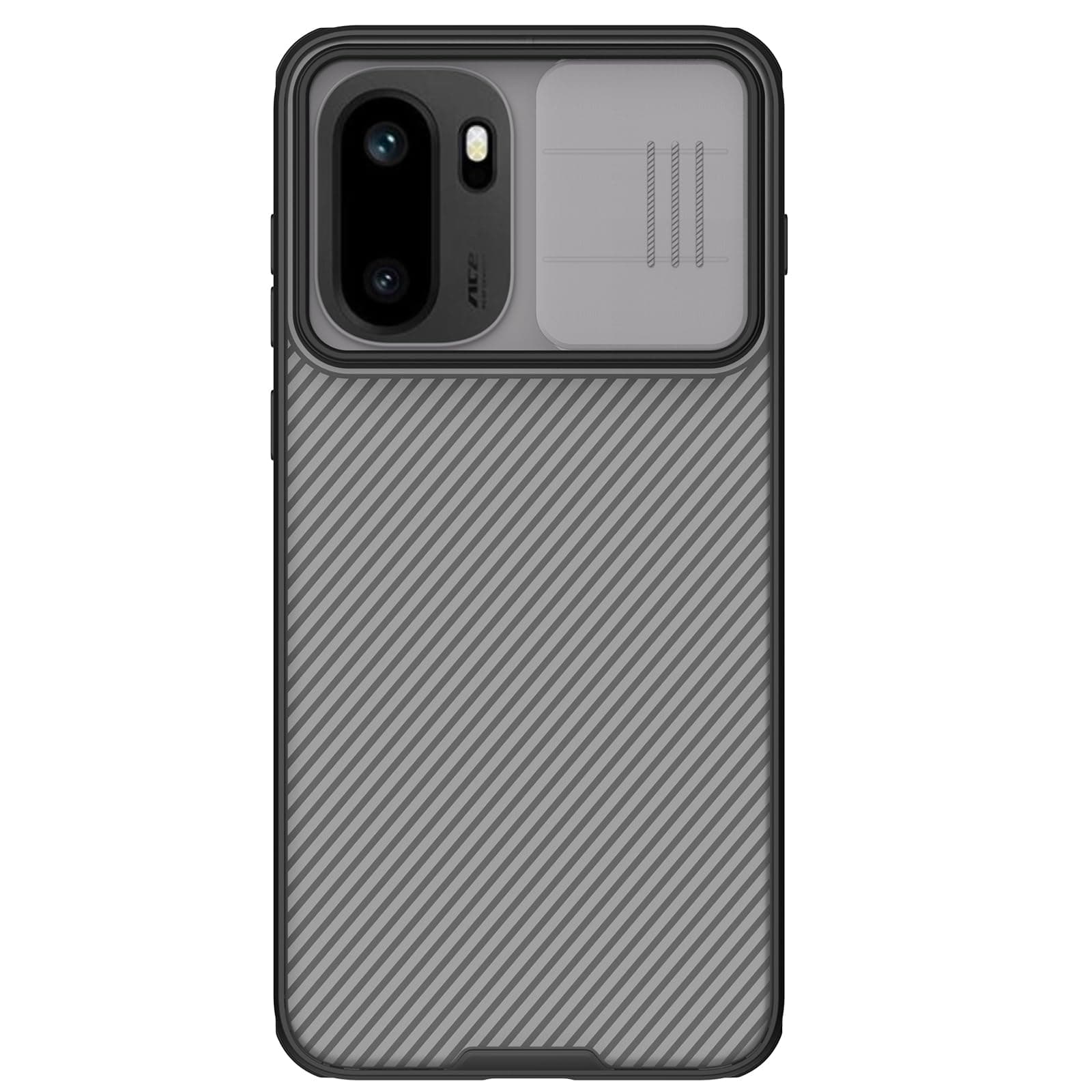 PRITO® Classic Series for OnePlus 15R (1+15R) Back Case with Camera Cover, [Camera Protector] [Scratch-Resistant] [360 Full Protection] Shockproof Slim Phone Case - PC+TPU (Transparent Black, 1+15 R)
