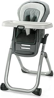 Graco DuoDiner DLX 6 in 1 High Chair, Converts to Dining Booster Seat, Youth Stool & More, Mathis, Grey