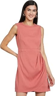 FabAlley Women Dusty Pink Sleeveless Pleated Bodycon Dress