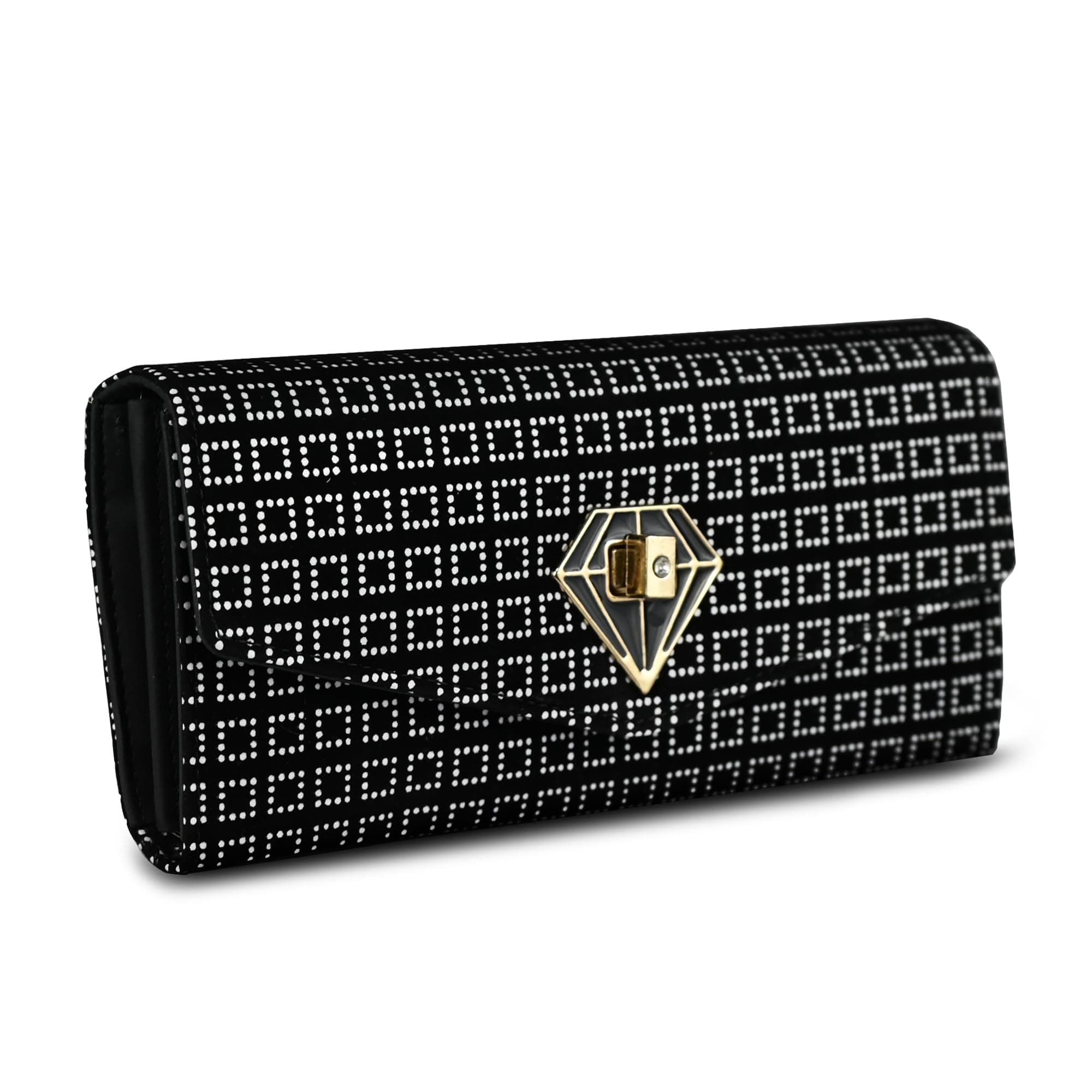 ALSU Women's Wallet Clutch Purse | 4 card pocket| twist lock closure| phone pocket