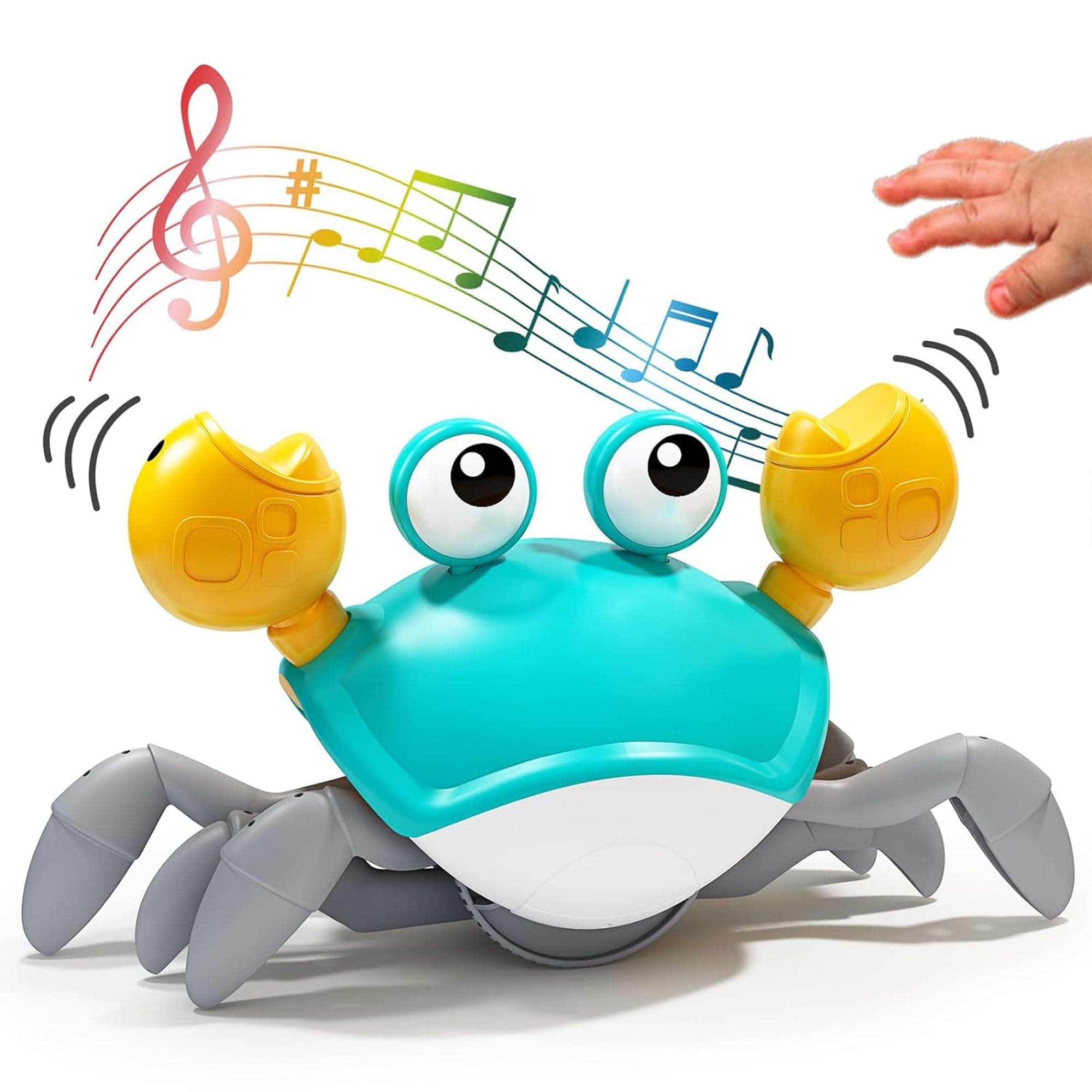 Kidology Crawling Crab Baby Musical Kids Toy with Led Lights & Rechargeable Battery | Interactive Early Learning and Entertainment Toys for Kids Toddlers & Infants (Green Crab)