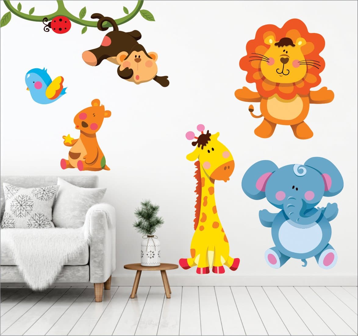 Artway India Vinyl Animals Wall Sticker, 0.39 x 23.62 x 15.74 Inches, Multicolour