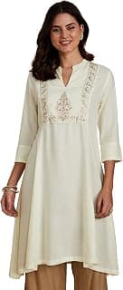Amazon Brand - Myx Women Embroidered A-line fit Kurta (Available in Plus Sizes)