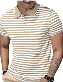 Mack Jonney Men's Striped Cotton Rich Polo T Shirt | Collar Tshirts | Half Sleeves | Stripe-Regular Fit-MACK640682