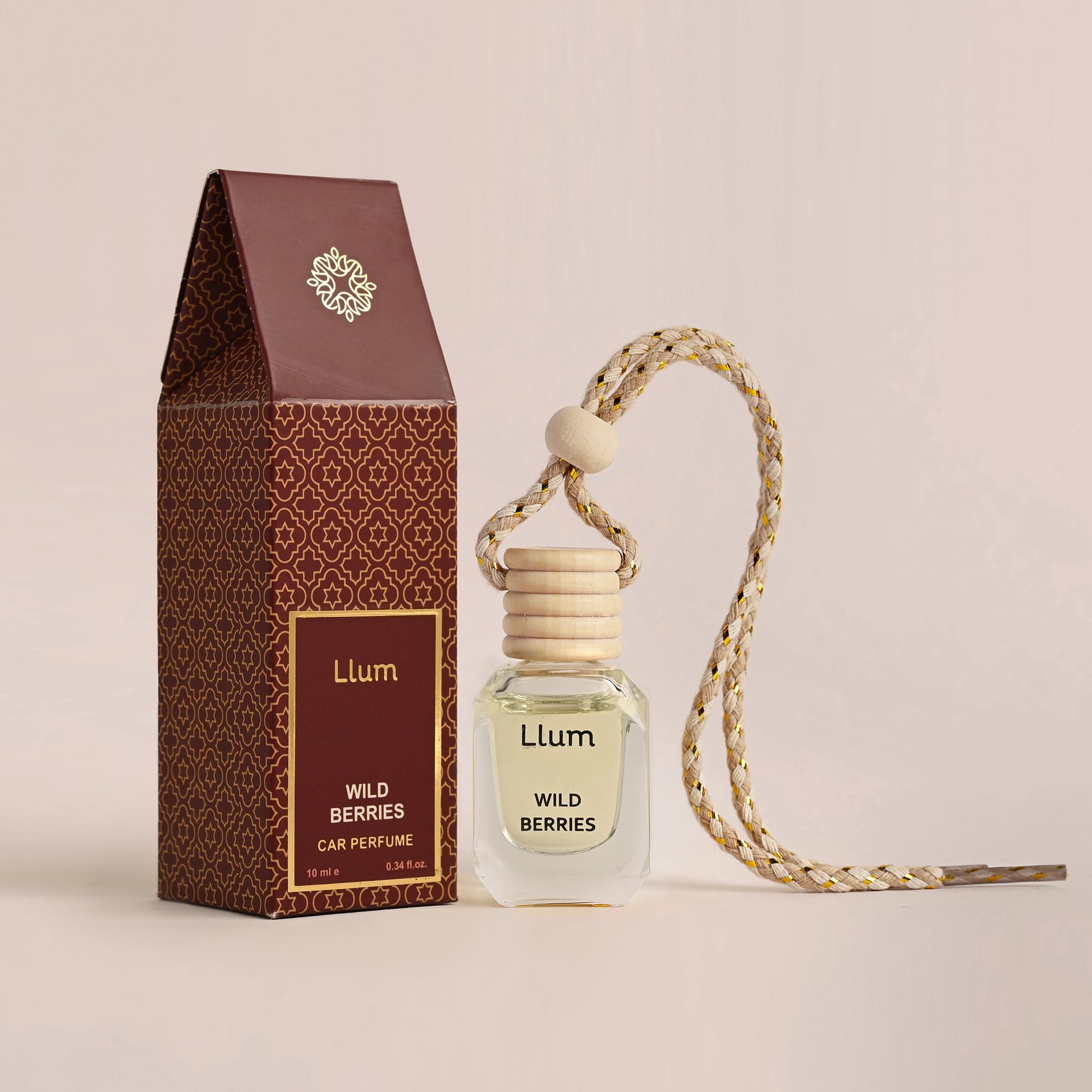 Llum Wild Berries Hanging Car Air Freshener (10 ml) - Luxury, Alcohol-Free & Non-Toxic Scent| Premium Interior Perfume Accessory| Fragrance up to 35 Days| with AC Vent Clip