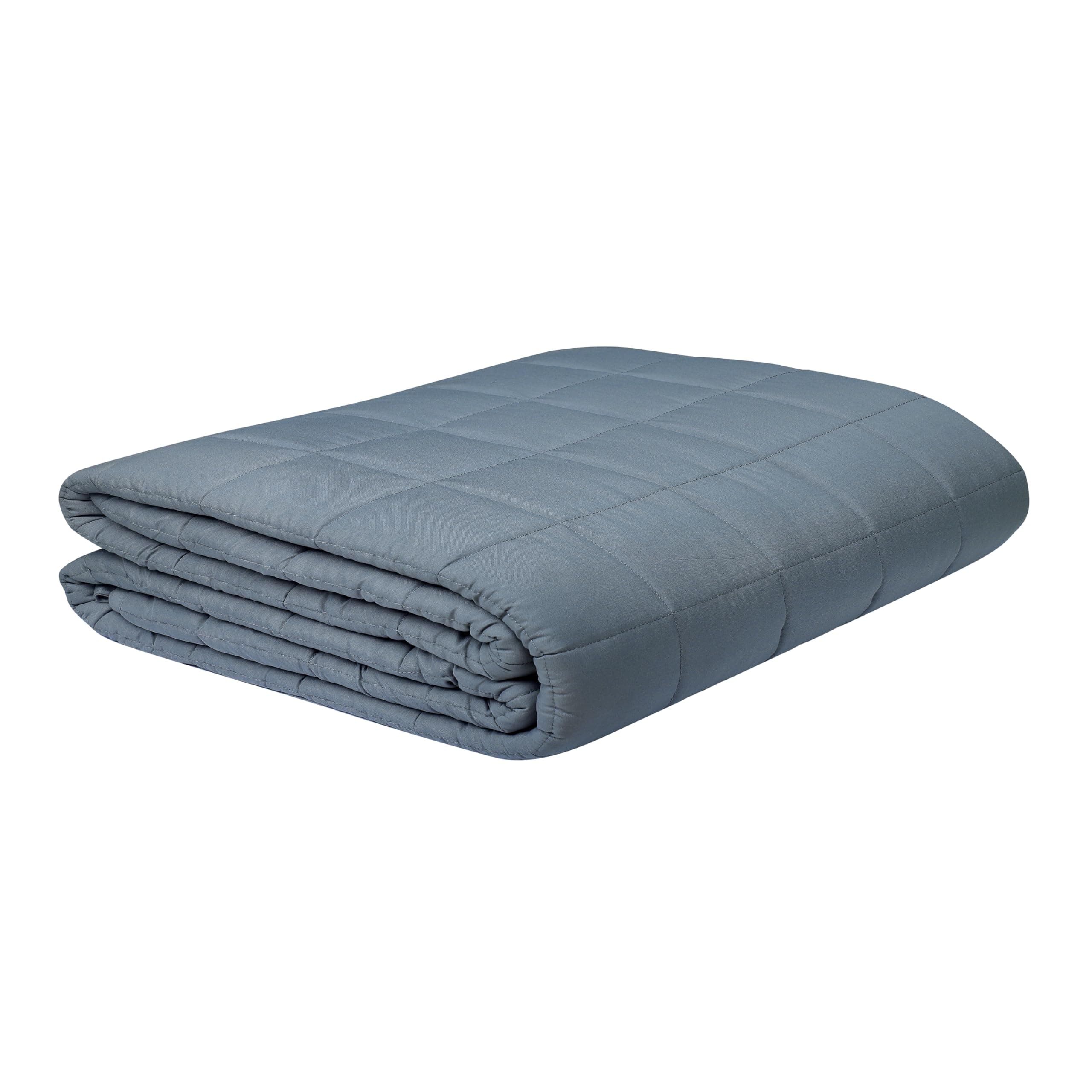 Mysasleep Weighted Blanket - Cooling Breathable Microfiber with Premium Glass Beads (Grey 90" x 90" 35 LB)