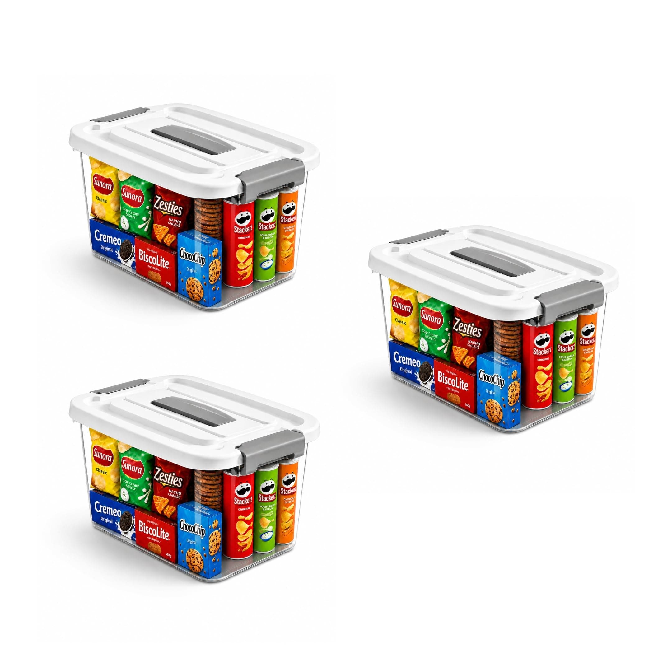 KREPS® Plastic Storage Bins With Latching Lids Stackable Containers, Large Storage Box For Bedroom, Basement, Classroom, Camping, Office (TRANSPARENT, MEDIUM - 12 X 8.5 X 7 INCH, PACK OF - 3)