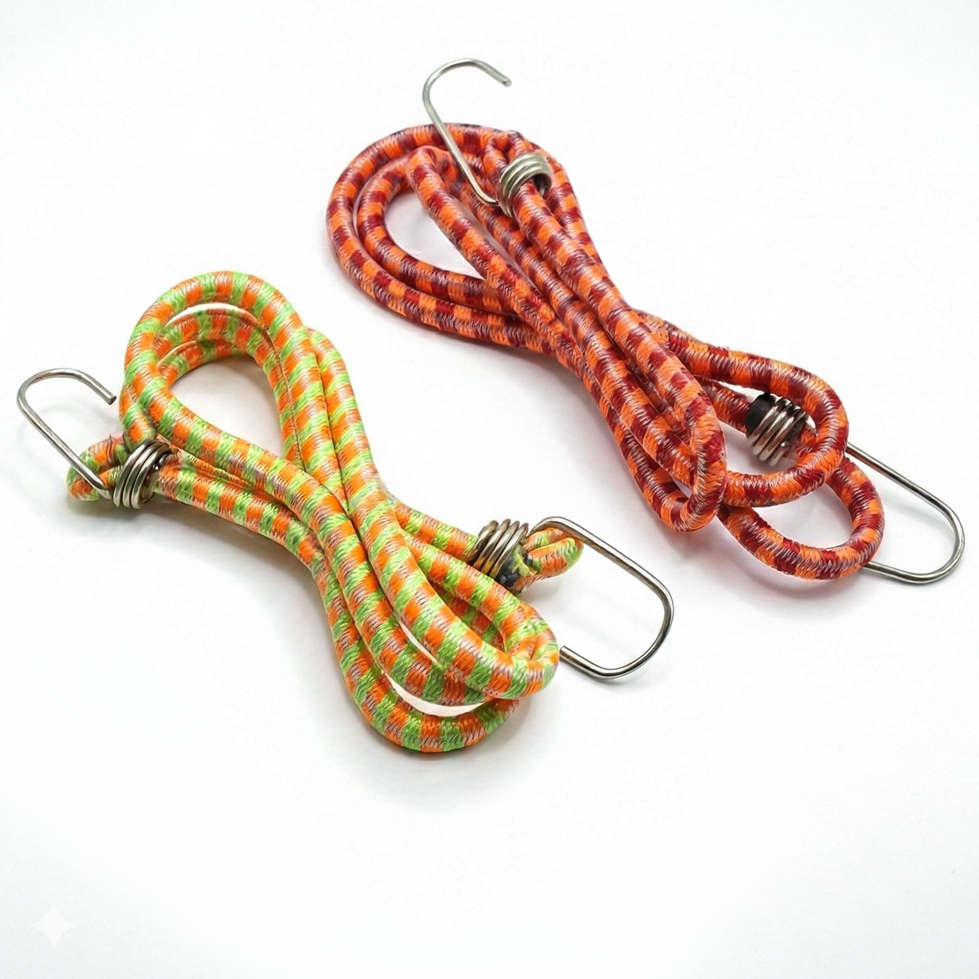 VERAT Multicolour, 2 Pcs High Strength Stretchable Elastic Rope/Bungee Cord - Versatile for Hanging Clothes, Tying Behind Bikes, etc. (2m + Expandable)