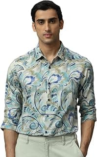 Teal Paisley Slim Fit Shirt
