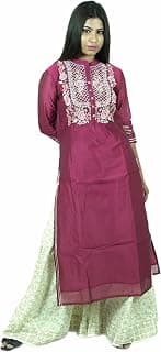 Generic Zara Ladies Fashion Hub Chanderi Fabric Cotton Plazzo Set for Women's & Girls