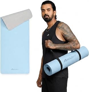 Boldfit Yoga Mats For Women Men Exercise Mat For Home Gym Anti Slip 6mm Workout Yoga Mat Gym Mats - Beetle Grey, Ethylene Vinyl Acetate