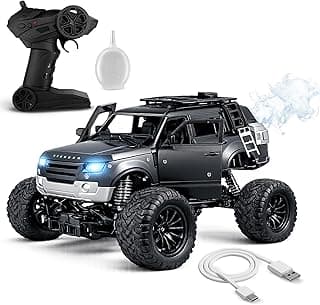 Wembley Defend Climbing Remote Control Car for Kids 4–12 Years, 1:18 RC Monster Truck 2WD with Dual Spray Smoke, LED Lights, 2.4GHz Long Range, Alloy Body Off Road Car, Type C Rechargeable SUV