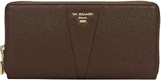 Da Milano Premium Leather Wallet for Women | Multi Compartment Travel Wallet - Brown (10072A-OL)