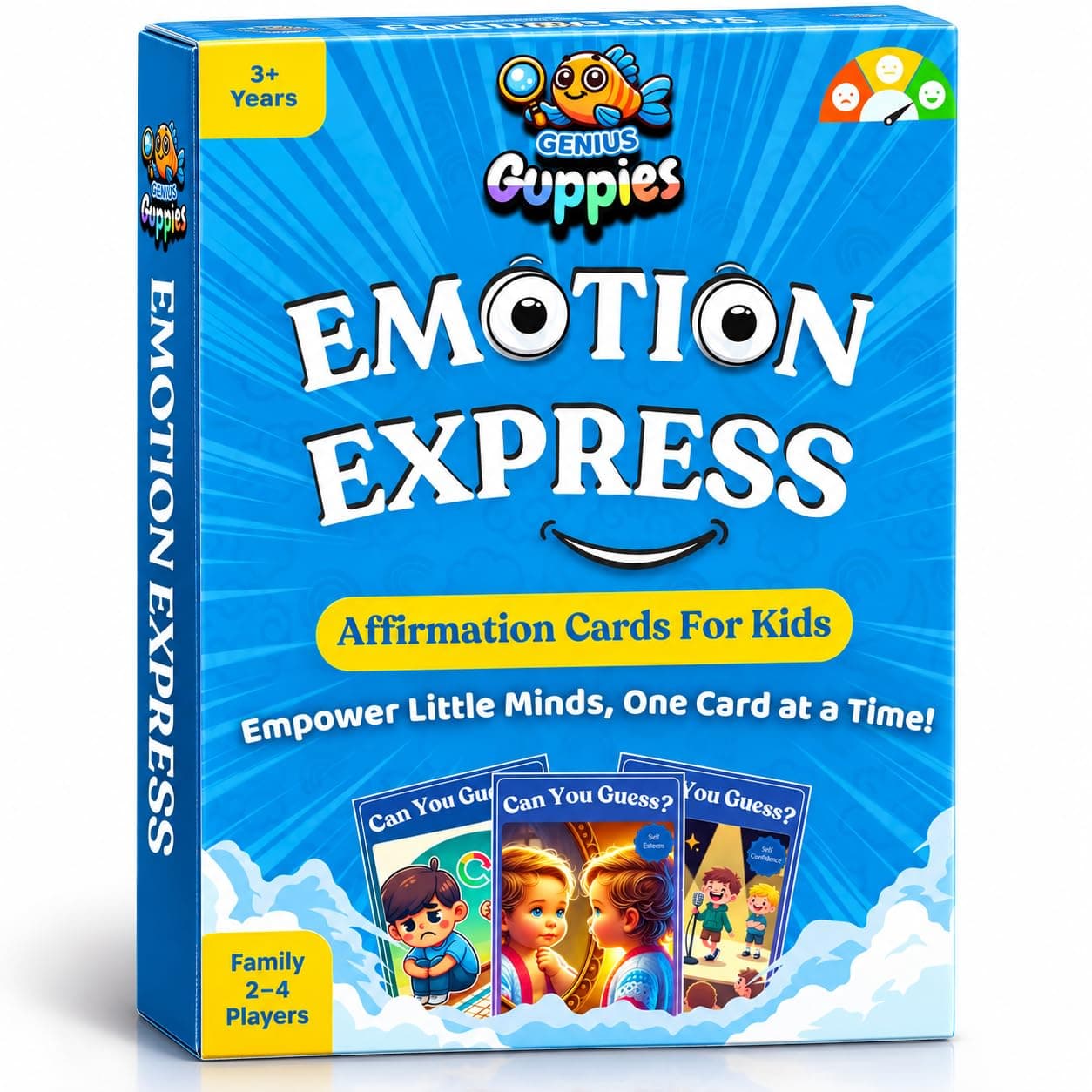 Emotion Express: Positive Affirmation Cards for Kids – Build Emotional Intelligence & Communication | Educational & Learning Flash Cards of Ages 3+ | 60 Affirmations | Genius Guppies