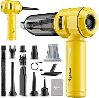 SEZNIK Vacuum Cleaner for Home Use | Car Use | 4 in 1 Cordless Vacuum Cleaner & Blower | Rechargeable 6000mAh | 3 Speed Suction Upto 15000PA | BLDC Motor | Clean Sofa, Curtains, More | 1 Year Warranty