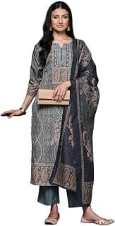 Libas Printed Crepe Straight Kurta With Trouser and Dupatta