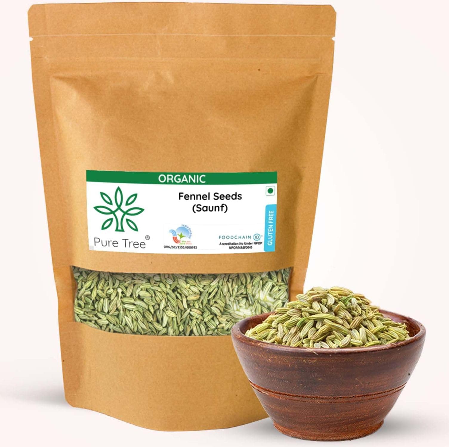 Pure Tree Certified Organic Fennel Seeds | 250 Gm | Saunf, Variyali | Perumjeerakam Whole Spices Sombu Whole | Fennel Seeds Saunf | Organic Saunf Rich Flavour Sombu