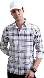 Highlander Men's Slim Fit Shirts | Checked | Long Sleeves | Spread Collar | Casual Shirts | Men Shirts