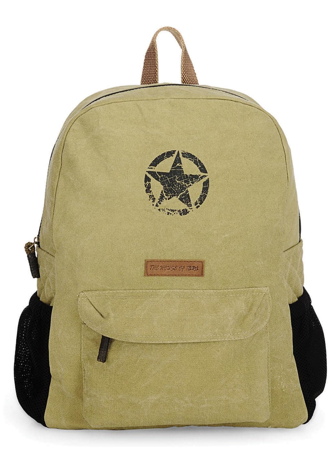 The House of tara Canvas Laptop Backpack for Men & Women 18 Liters | Casual Bag with Waterproof Inner Lining & Laptop Compartment (fits up to 15.6 Inch) | Suitable for College & Travel (Beige)