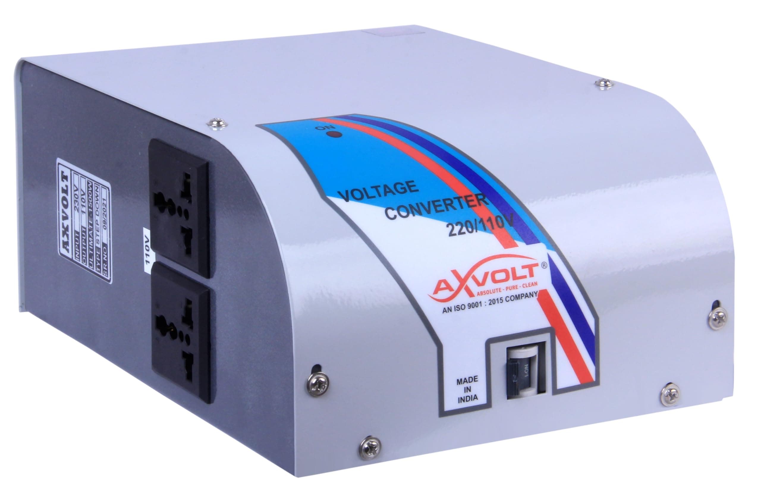 Axvolt 1000W Step Down Voltage Converter Transformer | 220V–240V to 110V–120V Power Converter | For US, Canada & Japan Appliances in India | Wall-Mountable | MCB Overload Protection | Heavy-Duty