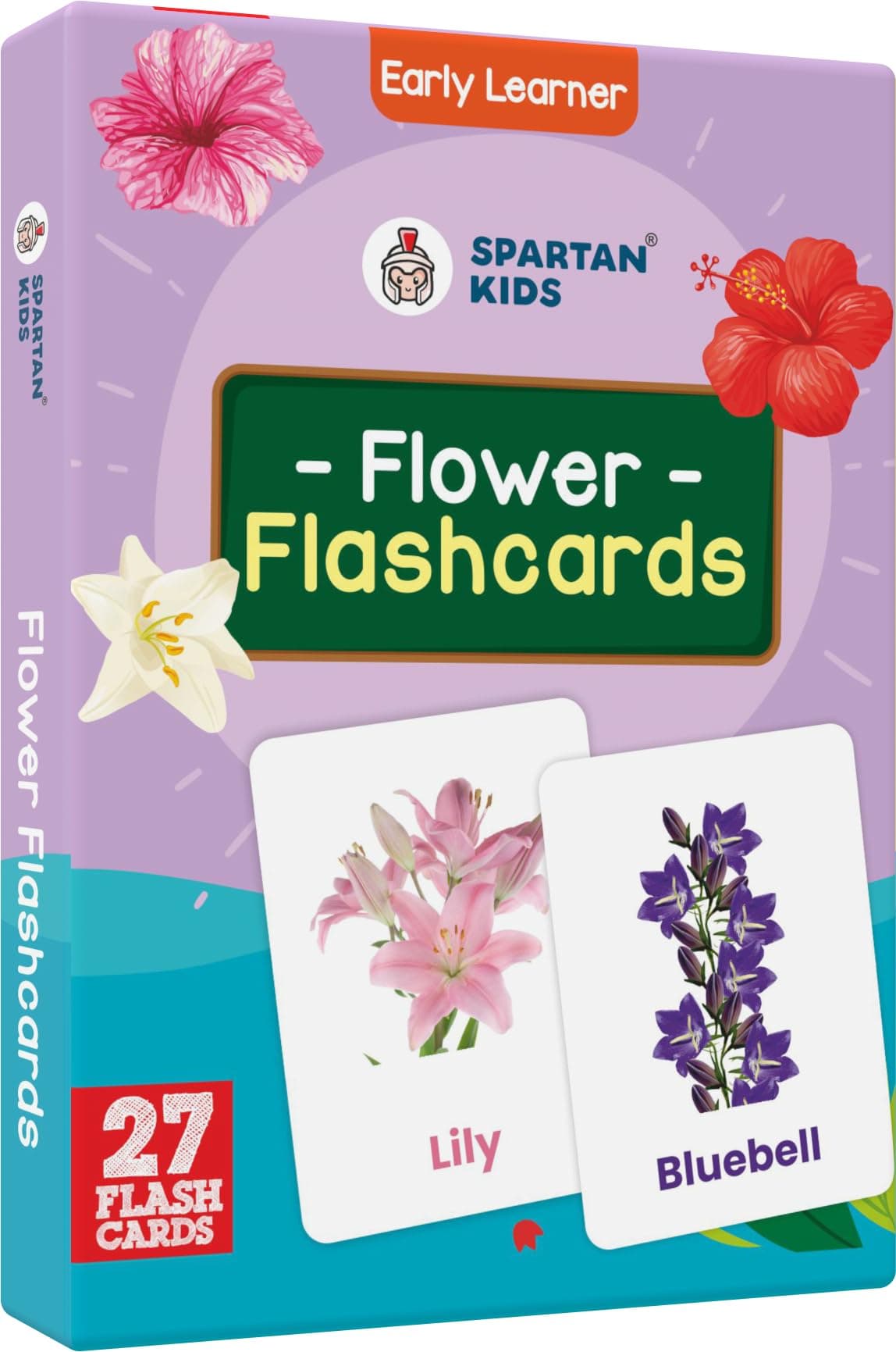 SPARTAN KIDS Flower Flash Cards for Kids | 27 Early Learning Flash Cards Easy & Fun Way of Learning 1 Year to 6 Years Babies, for Cognitive_Skills