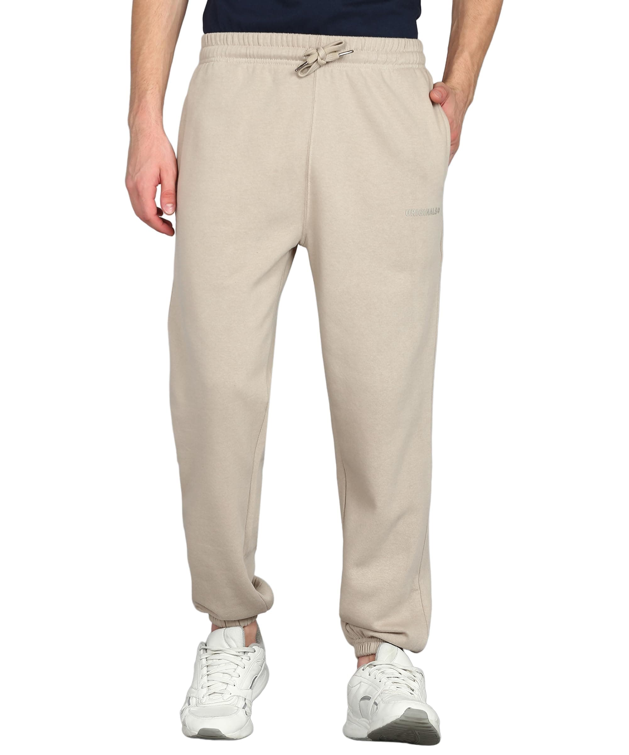 Alan Jones Clothing Men's Regular Fit Mid Rise Fleece Jogger Regular Pants For Winterwear