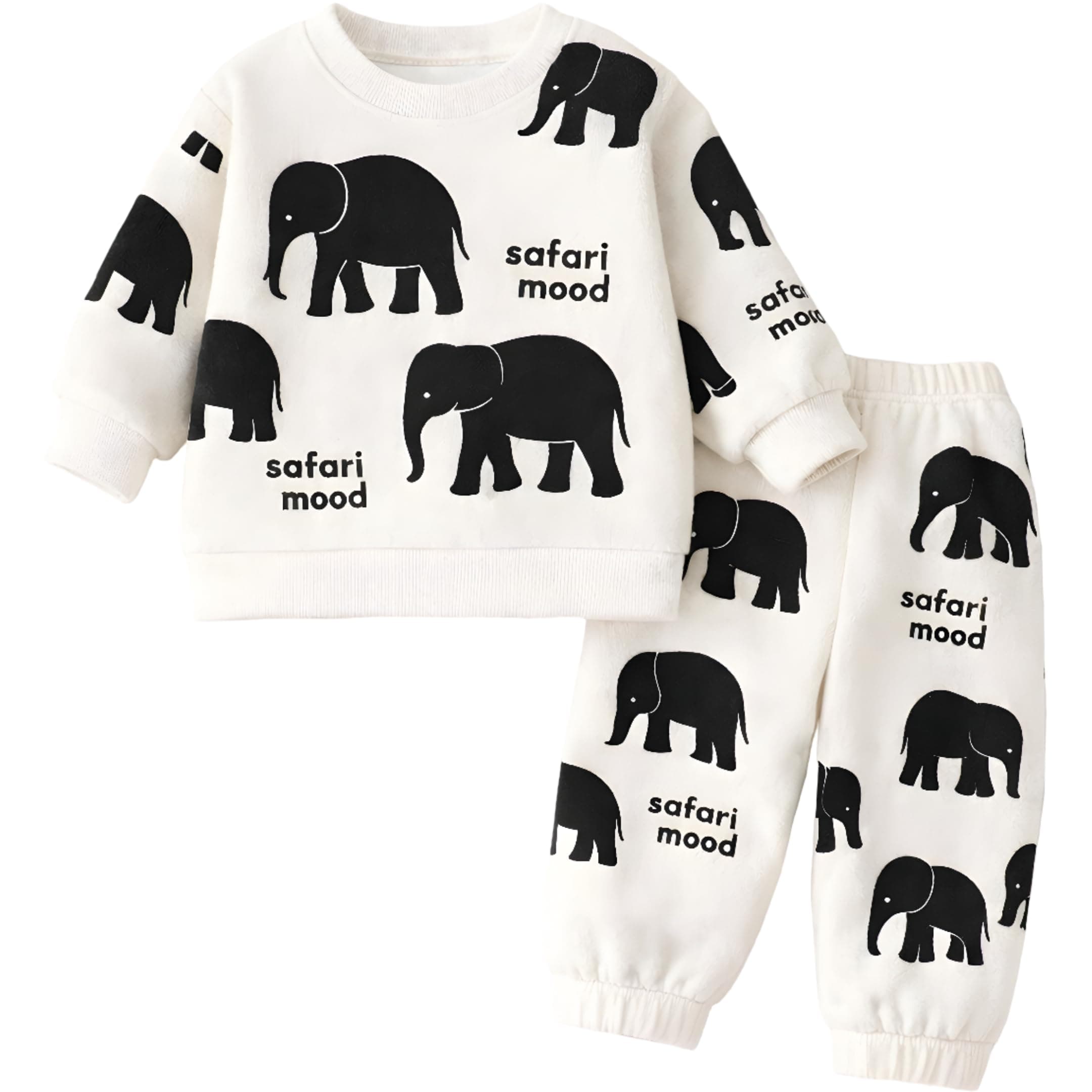 Googo Gaaga Boys Cotton Fleece Printed Sweatshirt with Joggers in Clothing Set | Winter Fleece Fabric | Full Sleeves | Pull On | Elasticated