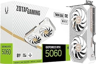 ZOTAC Gaming Geforce RTX 5060 Twin Edge OC Graphics Card - White | 8 GB | DLSS4 | GDDR7 | PCIE 5.0 | SFF Ready | 3840 CUDA Cores | ZT-B50600Q-10M | Only Graphics Card with 5 Year Warranty