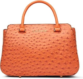 Caprese Britney Medium Satchel Bag for Women | Animal Texture Faux Leather Shoulder Bag with Adjustable & Detachable Strap | Zipper & Magnetic Button Closure | Office & Casual Use