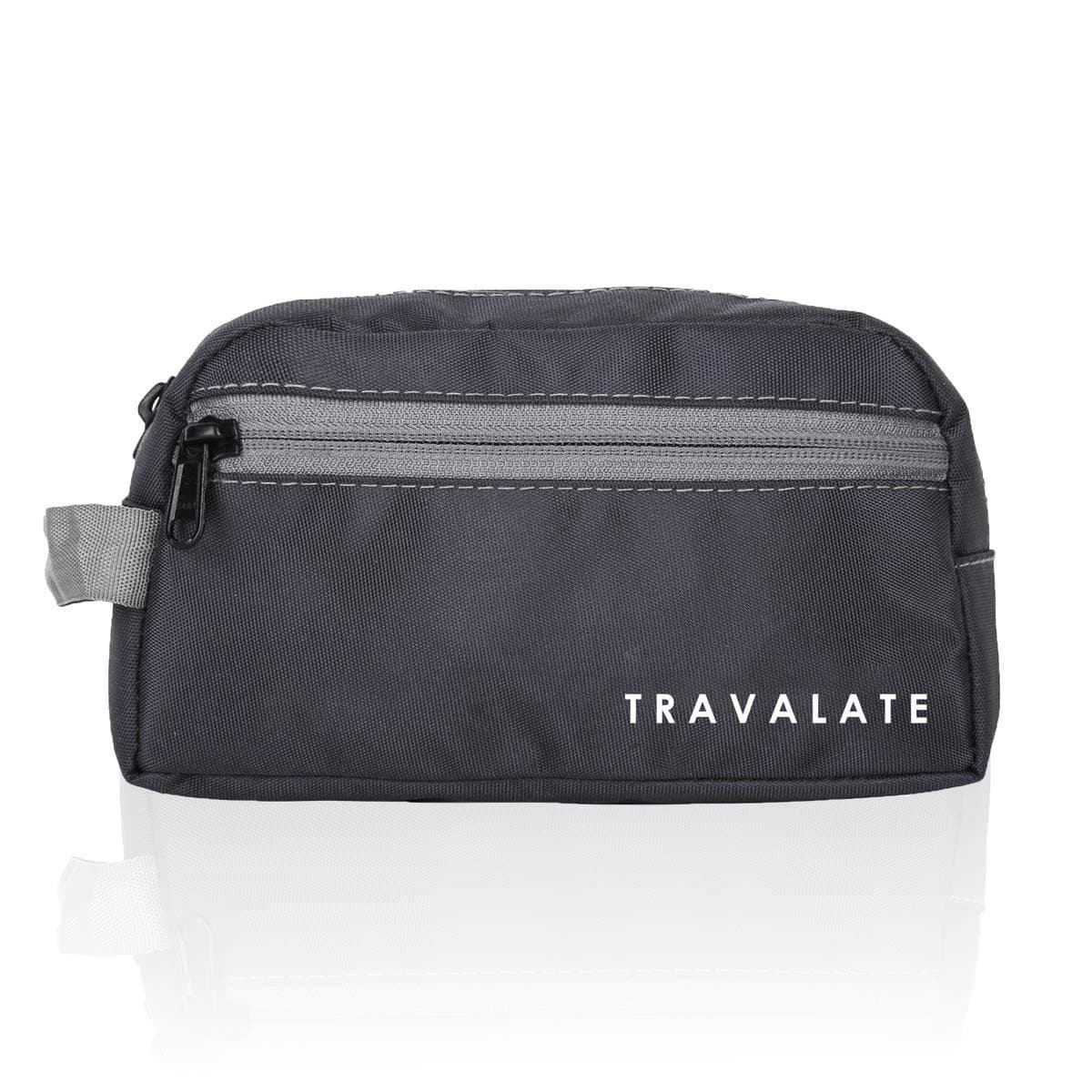 TRAVALATE Polyester One Zipper 13 Cms Casual Cosmetic Pouch (L_TR1348_Grey )