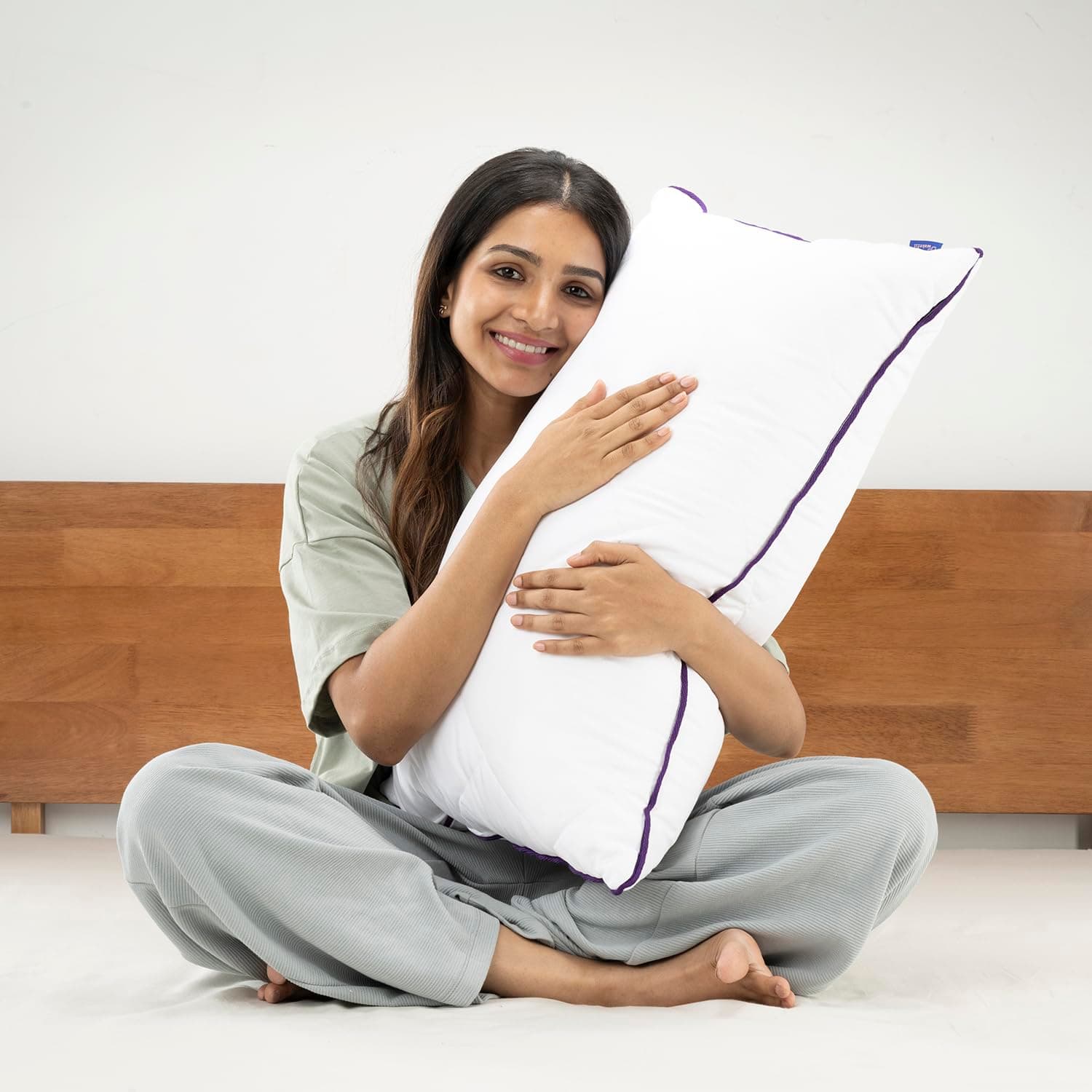 Wakefit Quilted Sleeping Pillow | Soft, Fluffy & Breathable | Hypoallergenic Microfibre Fill | 27x16 Inch | White | Set of 2