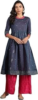 W for Woman Women's Rayon Regular Fit Solid Regular Kurta