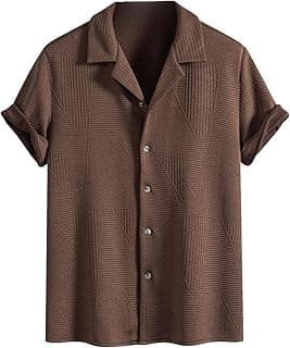 Leriya Fashion Shirt for Man Polycotton Regular Fit | Mens Casual Shirts | Shirt for Man| Shirts for Mens Stylish |Half Sleeve Button Down Textured Summer Wear (Available in Plus Sizes)