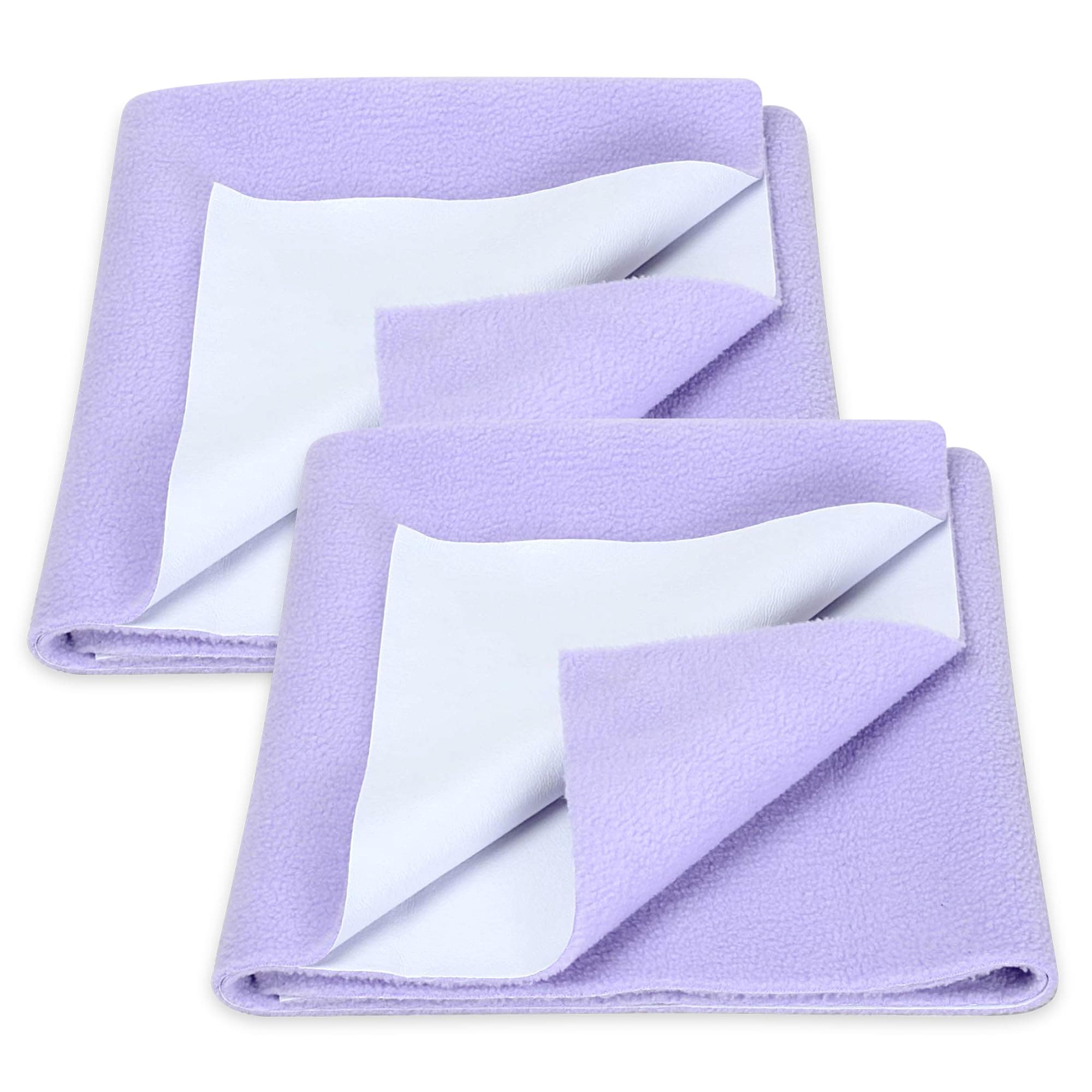 GLUN® Quick Dry Absorbent Baby Bed Sheet for Mattress Protector, Pack of 2 Baby Pleasing Lavender Bed Sheet, Size 50x70cm, Waterproof, Quick Drying, Anti-Itching Cloth