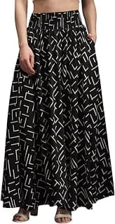 Bhochi Women Flared Viscose Rayon Palazzo | Palazzo Pants for Women | Free Size (28" to 42")