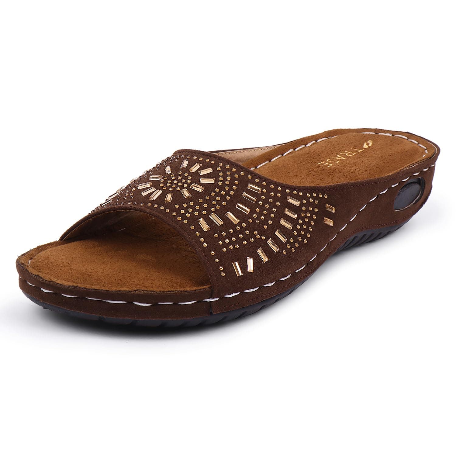 TRASE Orthopedic Footwear for Women - Fancy Slip On Ortho Slippers, Diabetic Knee Pain Relief Footwear, Comfortable for Party & Weddings
