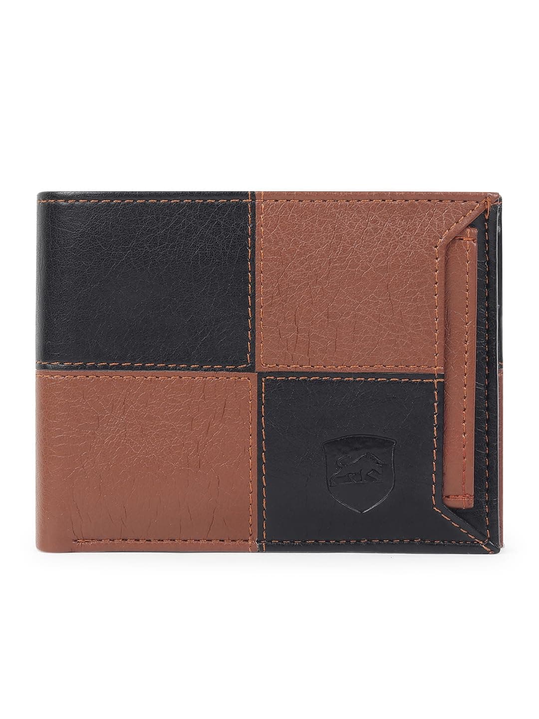 SAMTROH Pu Leather Wallet for Men (Tan & Black SQR)