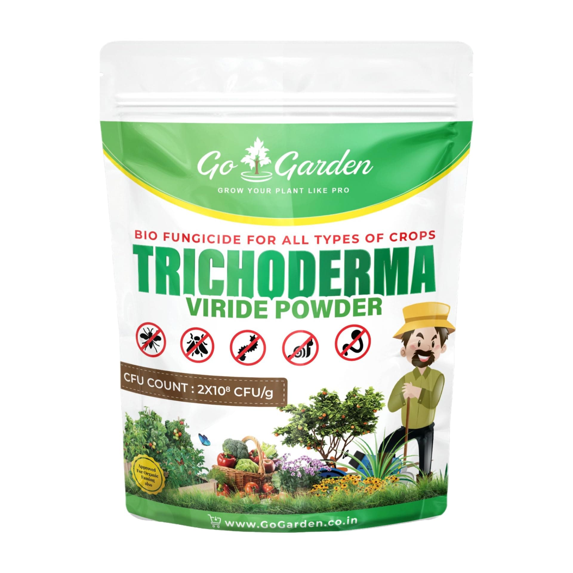 Go Garden Trichoderma Viride Bio Fungicide for Plants (2 x 10⁸ CFU per Gram) 400 G | Protects Plants from Fungal & Bacterial Diseases | Improves Soil Health & Root Growth